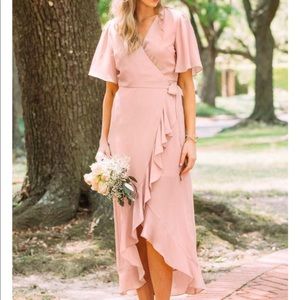 Francesca’s Willow Wrap Bridesmaids Dress - blush